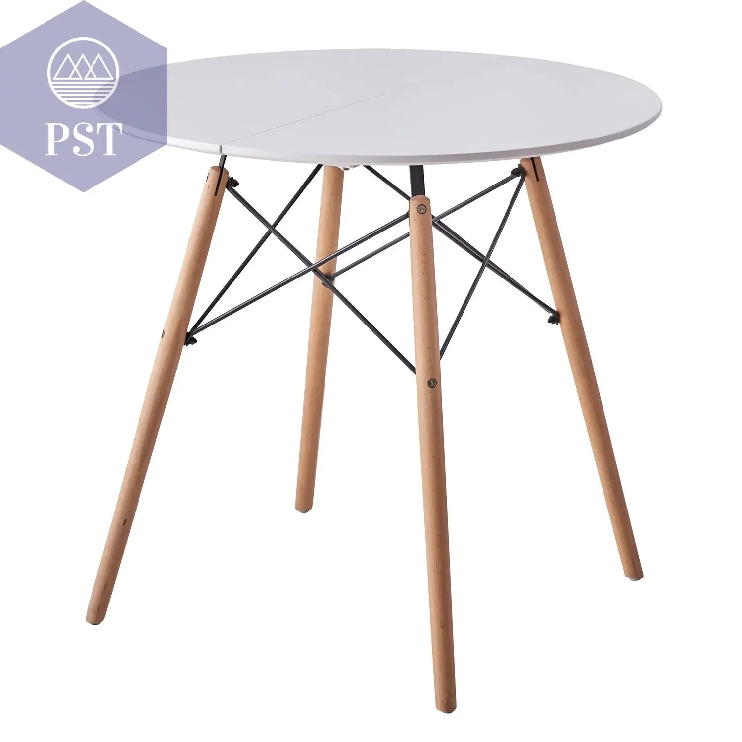 Scandinavian Round Dining Table - 80CM Space-Saver PST PS Tradings  PST PS Tradings WHite-GERMANY PST PS Tradings Scandinavian Round Dining Table - 80CM Space-Saver