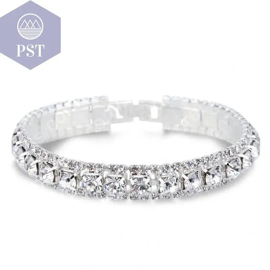 Silver Women Classic Jewelry Red Cubic Zircon Bracelet& Bangle present - PST PS Tradings