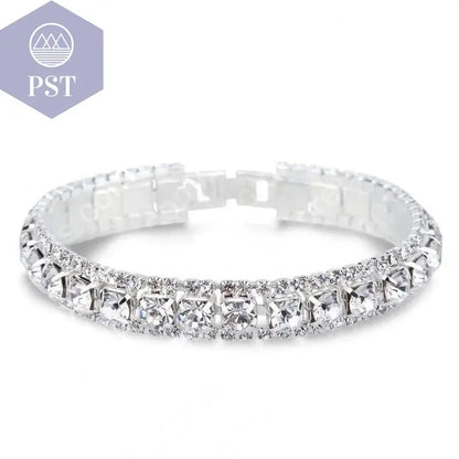 Silver Women Classic Jewelry Red Cubic Zircon Bracelet& Bangle present - PST PS Tradings