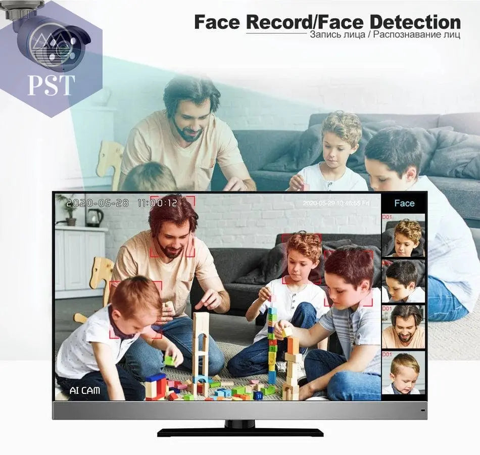 Techage 8CH HD 4MP POE NVR Kit CCTV Security System H.265 Face Detect Outdoor Two-way Audio IP Camera P2P Video Surveillance Set - Property & Safety Tradings