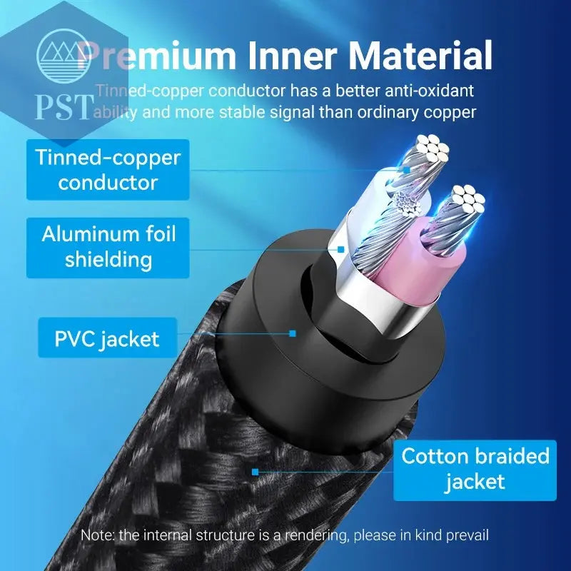 Tions 3,5mm zu 6,35mm Adapter Aux Kabel für Mixer Verstärker Gold Überzogene 3,5 Klinke auf 6,5 Klinke 0,5 m 3m 5m Aux Cabo Stecker auf Stecker       PST PS Tradings