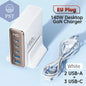 Toocki 140W Gan Usb Ladegerät 5 In1 Desktop Schnell Aufladen Usb Typ C Ladegerät Led Display Ladegerät Für Iphone Xiaomi Smartphone Laptop PST PS Tradings  PST PS Tradings Eu-White PST PS Tradings Toocki 140W Gan Usb Ladegerät 5 In1 Desktop Schnell Aufladen Usb Typ C Ladegerät Led Display Ladegerät Für Iphone Xiaomi Smartphone Laptop