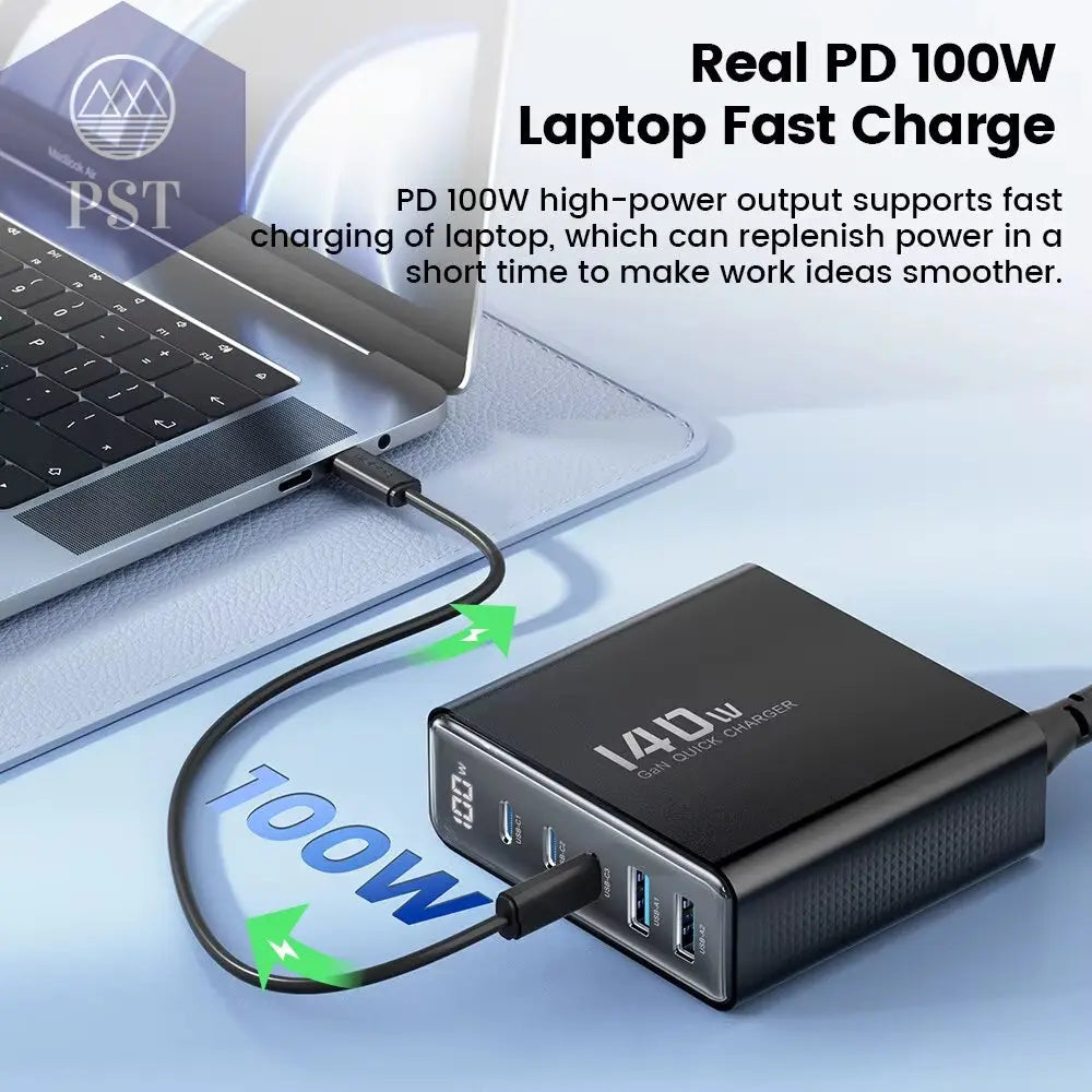 Toocki 140W Gan Usb Ladegerät 5 In1 Desktop Schnell Aufladen Usb Typ C Ladegerät Led Display Ladegerät Für Iphone Xiaomi Smartphone Laptop PST PS Tradings  PST PS Tradings  PST PS Tradings Toocki 140W Gan Usb Ladegerät 5 In1 Desktop Schnell Aufladen Usb Typ C Ladegerät Led Display Ladegerät Für Iphone Xiaomi Smartphone Laptop