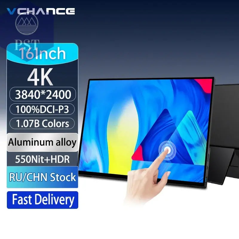 VCHANCE 16 Zoll 4K Display UHD Touch Monitor Mobil portabel PST PS Tradings Computermonitor PST PS Tradings  PST PS Tradings