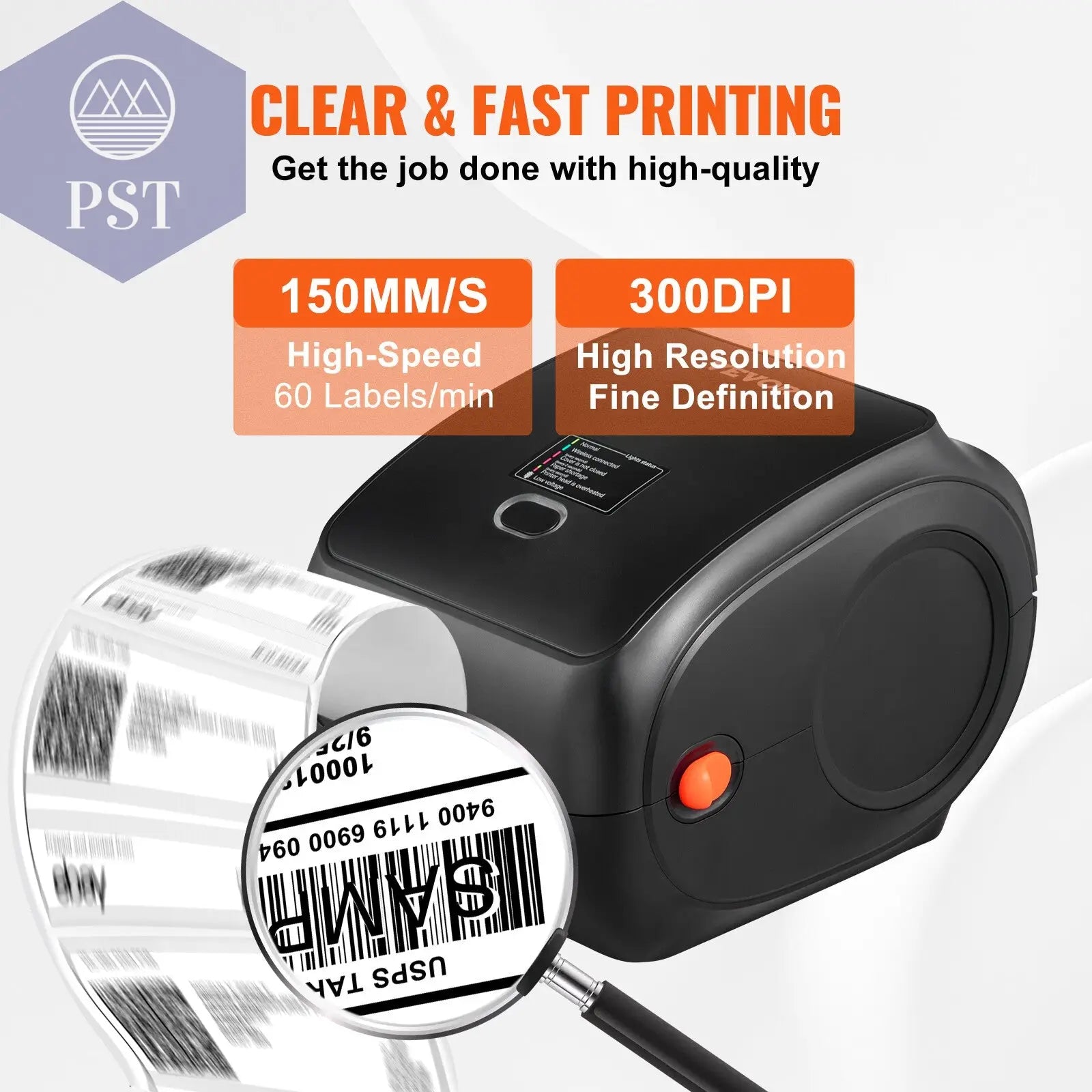 VEVOR Bluetooth/Usb Thermo Etikettendruck PST PS Tradings  VEVOR Bluetooth/Usb Thermo Etikettendruck