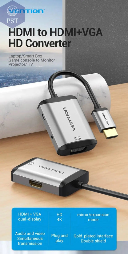 Vention HDMI to VGA adapter Digital to Analog Video Audio Converter Cable 1080p for Xbox 360 PS3 PS4 PC Laptop TV Box Projector - Property & Safety Tradings