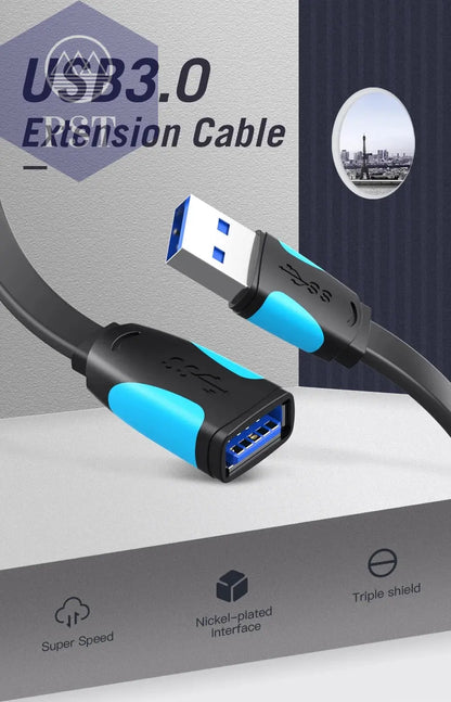 Vention USB 3.0 Extension Cable Male to Female Extender Cable Fast Speed USB 3.0 Cable Extended for laptop PC USB 2.0 Extension       PST PS Tradings