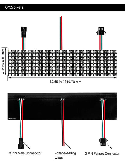 WS2812B RGB LED Panel Screen 8x8 16x16 8x32 256 Pixels Digital Flexible Programmed Individually Addressable Full Color DC5V       PST PS Tradings