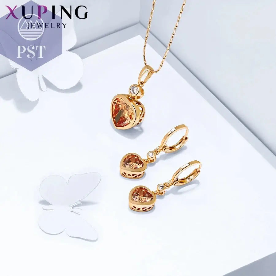 Xuping Schmuck Mode Charme Herz Geformt Stil Hohe Qualität Frauen Schmuck Set 64589       PST PS Tradings