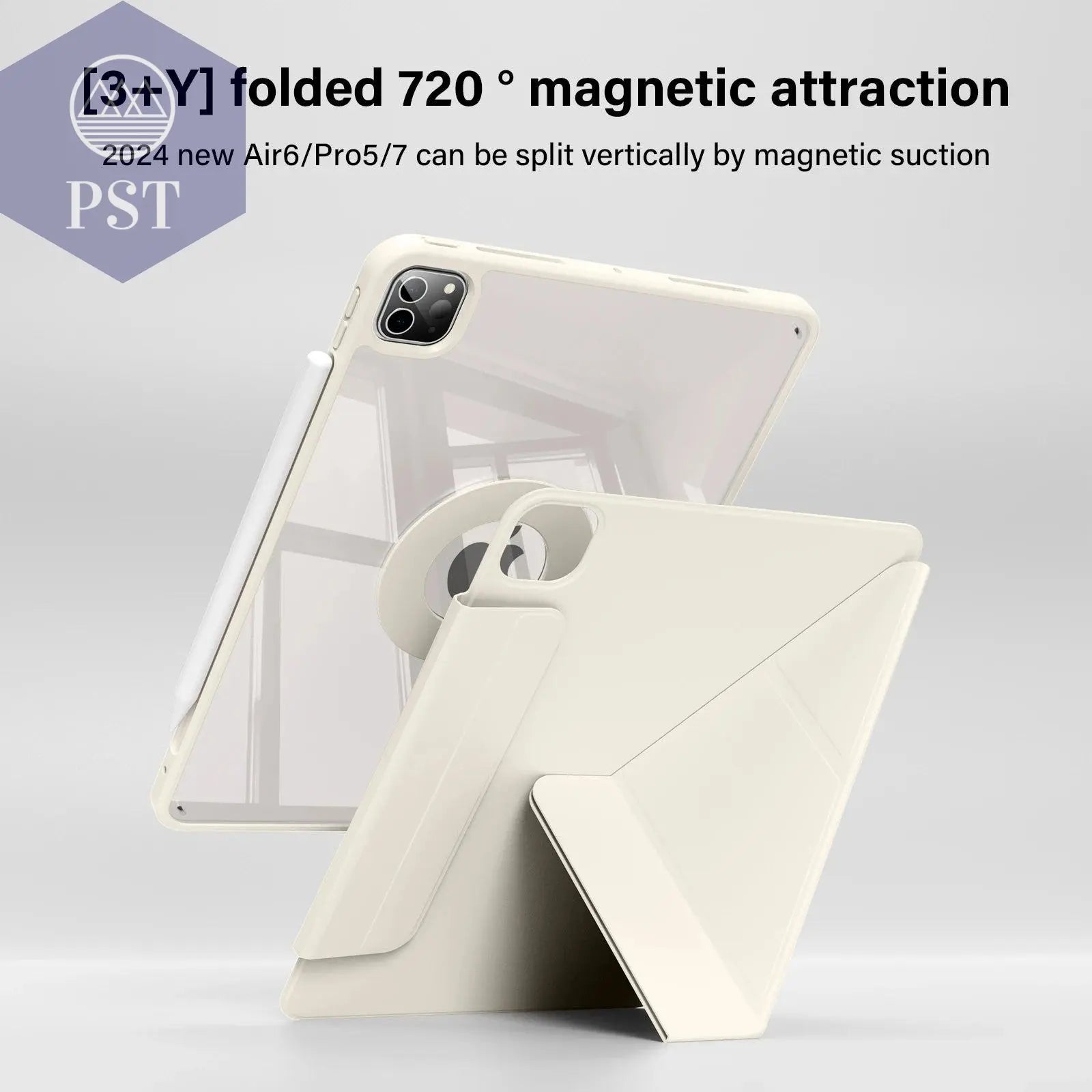ZOYU Case iPad 10 Air 11 4/5 10.9 Pro 11 13 2024  Detachable Y-Shaped Folding, iPad 10.2 7/8/9th Gen Rotate 360°Detachable Cover - PST PS Tradings