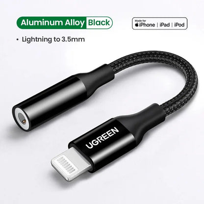 MFi Lightning to 3.5 mm Jack AUX Cable for iPhone      China-Aluminum-Black PST PS Tradings